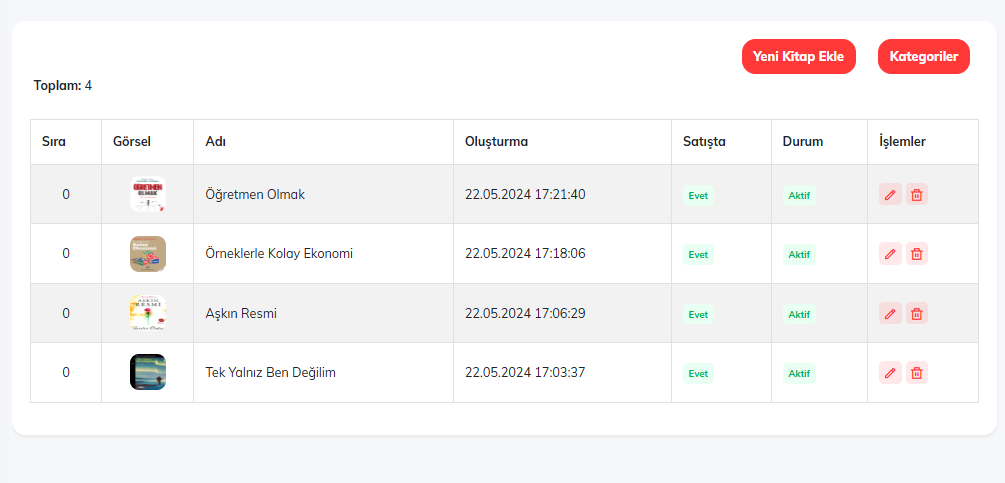 Kitap Satış Modülü