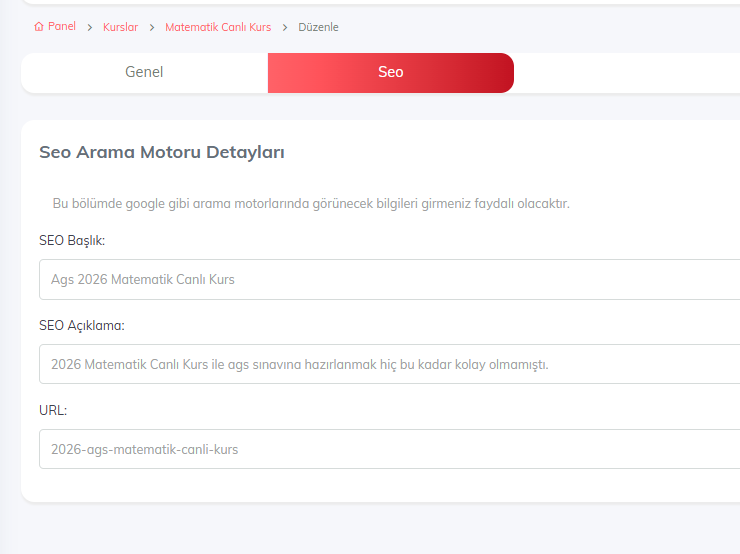 Seo Modülü