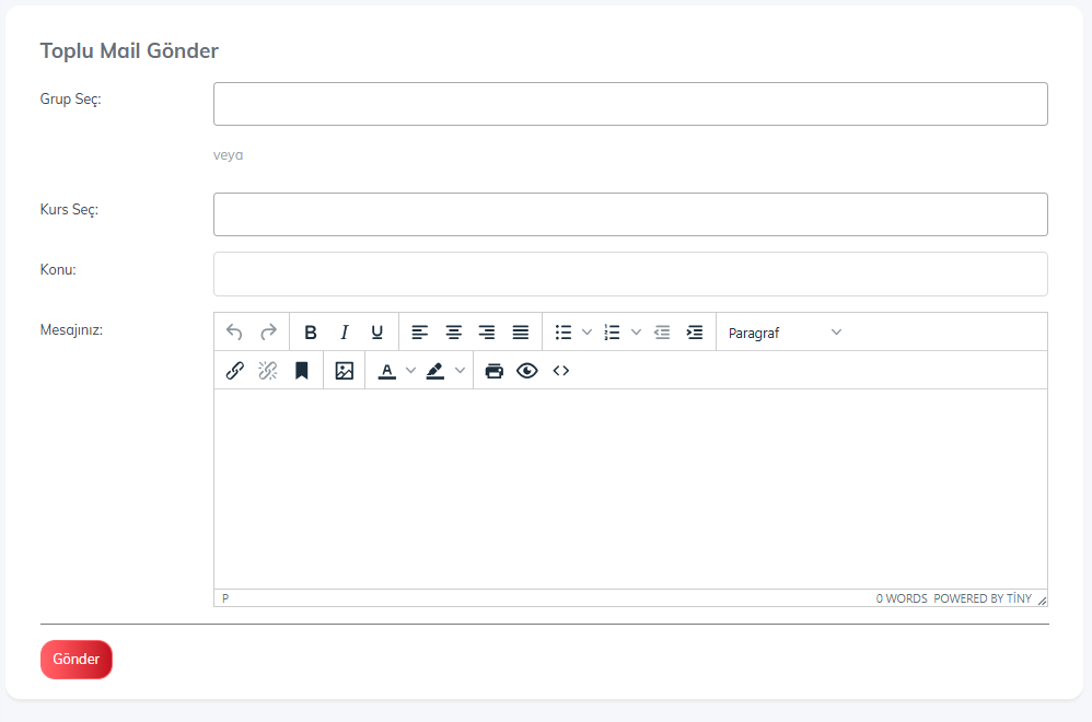 Toplu EMail gönderimi